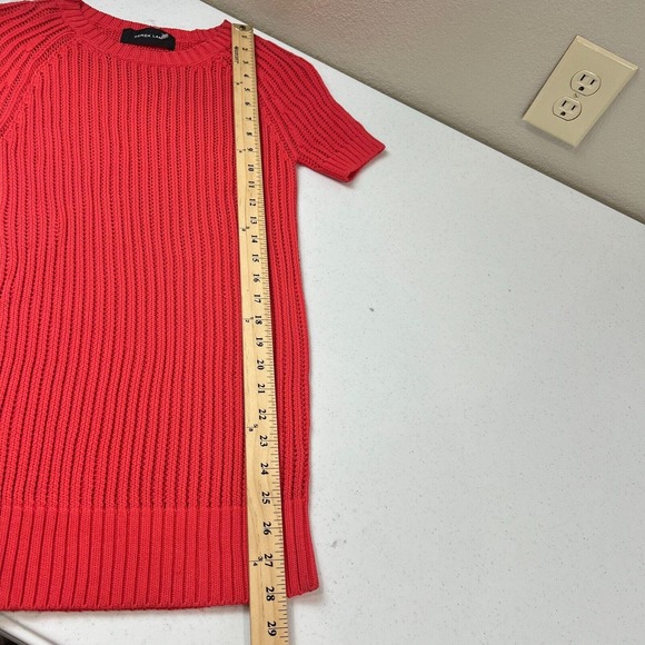 Derek Lam Womens Sweater Top Size Small Red Ribbed Knit Short Sleeve Crew Tunic - Picture 9 of 10